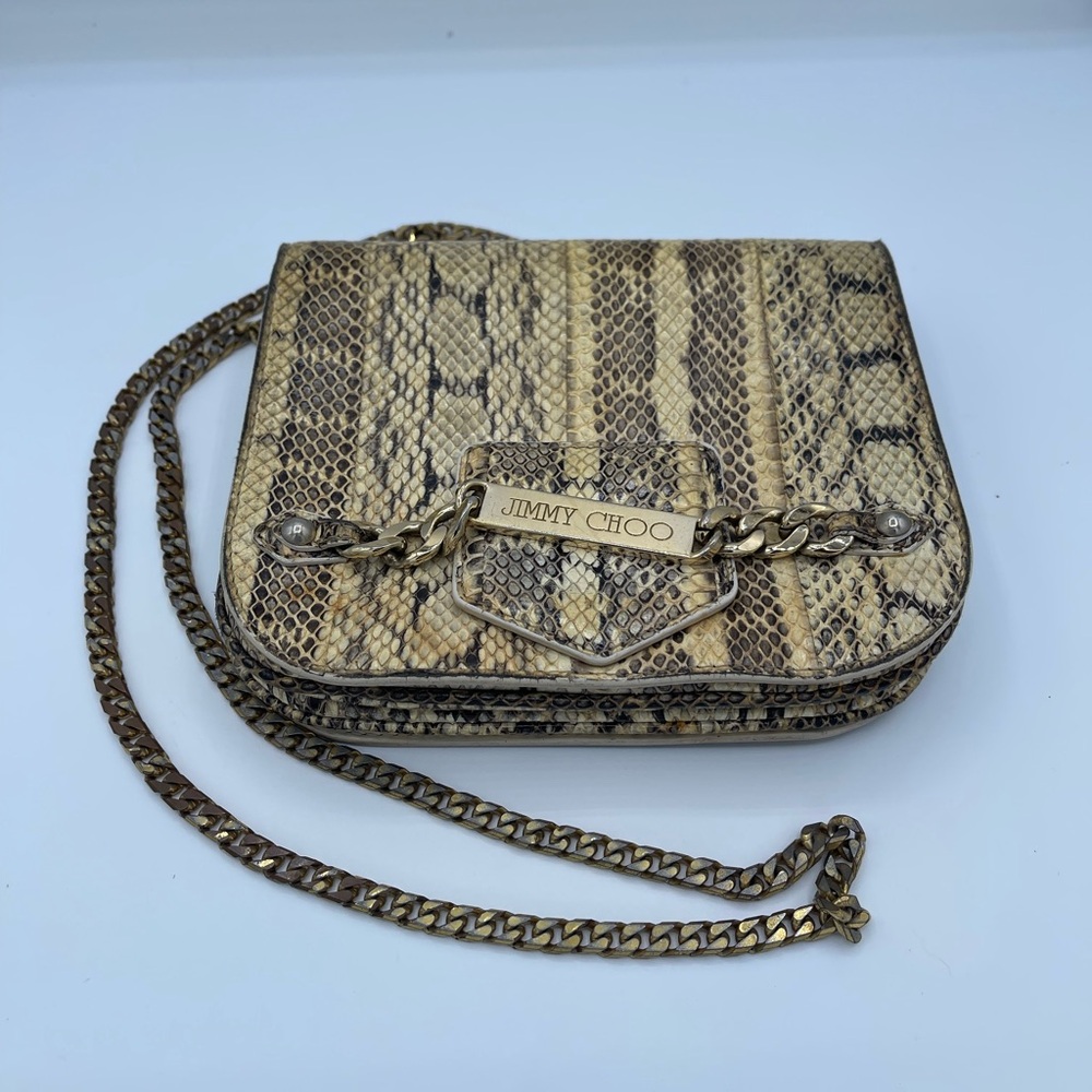 Authentic Jimmy Choo Python Embossed Leather Cros… - image 1